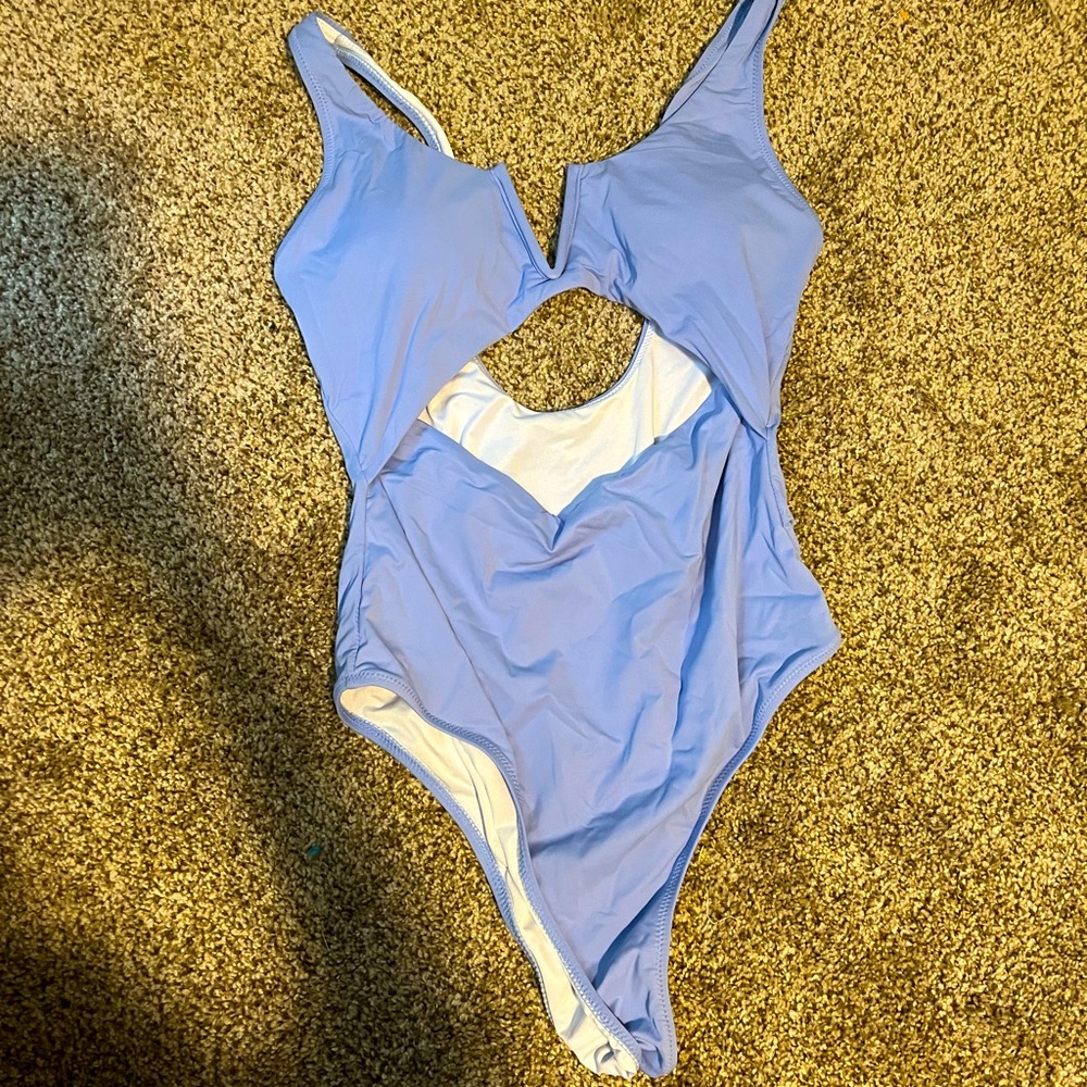 Periwinkle in color one piece swimsuit